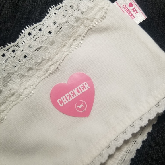 Victoria's Secret PINK Vintage Tanga Panty Cotton Lace NWT Bow - Picture 3 of 10